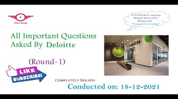 Deloitte Final Assessment Test all questions with solutions #deloitteprepration #placements #coding