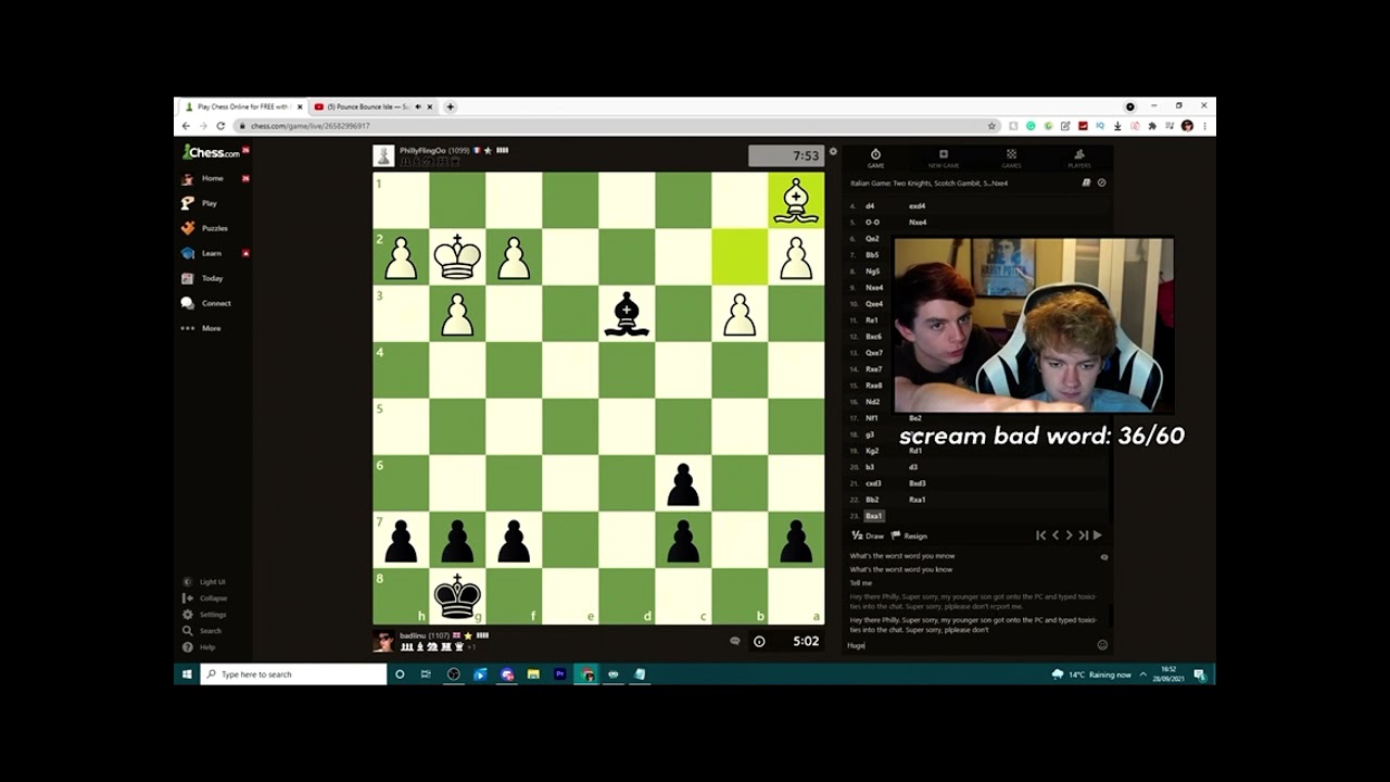 Tommy try’s to get badlinu banned on chess