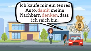 Deutsch lernen B1 - Nebensätze  - um ... zu, damit