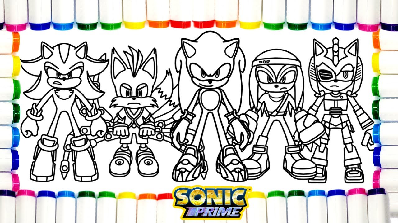 How to COLORING Sonic Team Coloring Pages Sonic The Hedgehog 3 DRAW ...