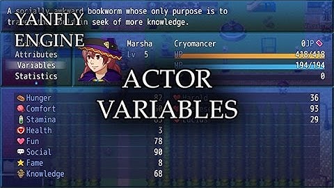 YEP.41 - Actor Variables - RPG Maker MV