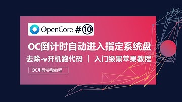 OpenCore引导开机倒计时自动进入指定系统盘，去除-v开机跑代码，修改默认启动项教程，零基础新手小白最新OC引导黑苹果系统安装优化完整系列教学。