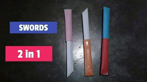 how to make a Double paper sword ( 2 in 1 ) mini weapon @Ulyssesartsandcrafts