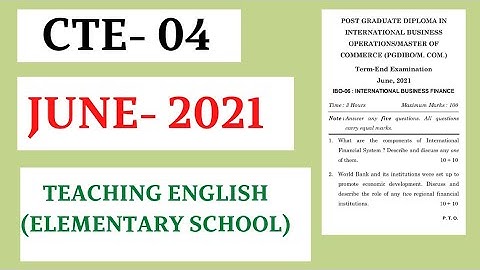 CTE-4 (JUNE-2021) QUESTION PAPER