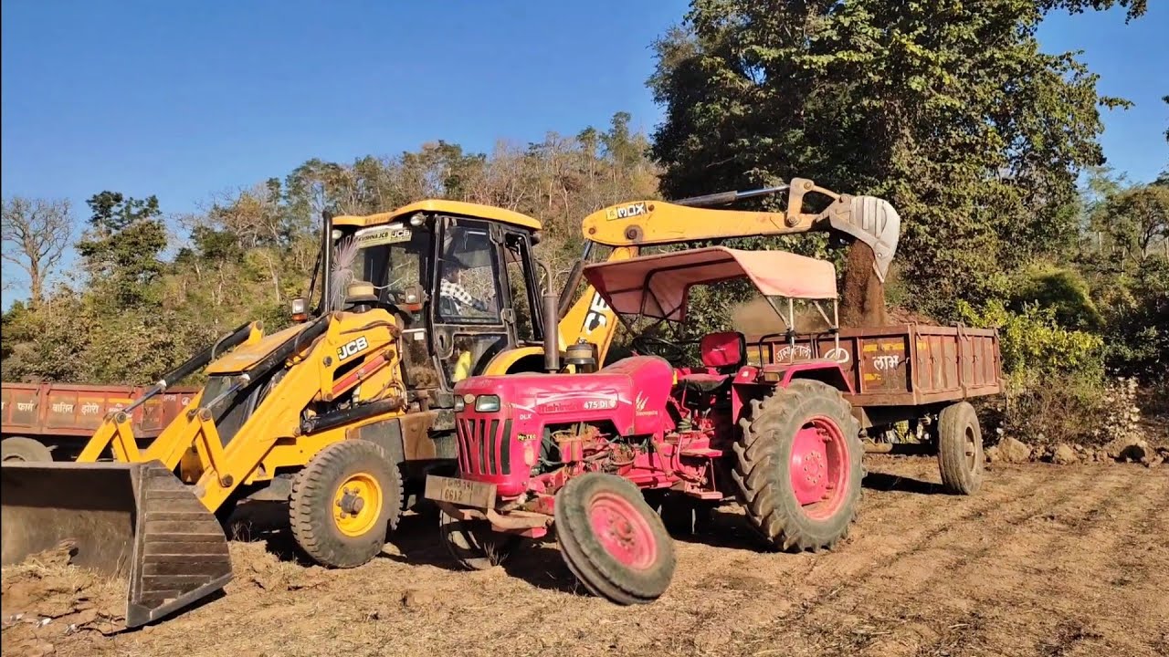 New JCB 3dx Backhoe Machine Loading Mud In Mahindra 415 Di tractor | Jcb tractor  cartoon gadi - YouTube