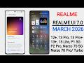 Realme UI 7.0 March - 10+ Update Release | Android 16 for 12+,13 Pro,13+,P1 5G,P2 Pro,Narzo 70/Pro