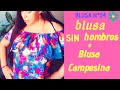 Como hacer un BLUSA SIN HOMBROS CON VOLADO