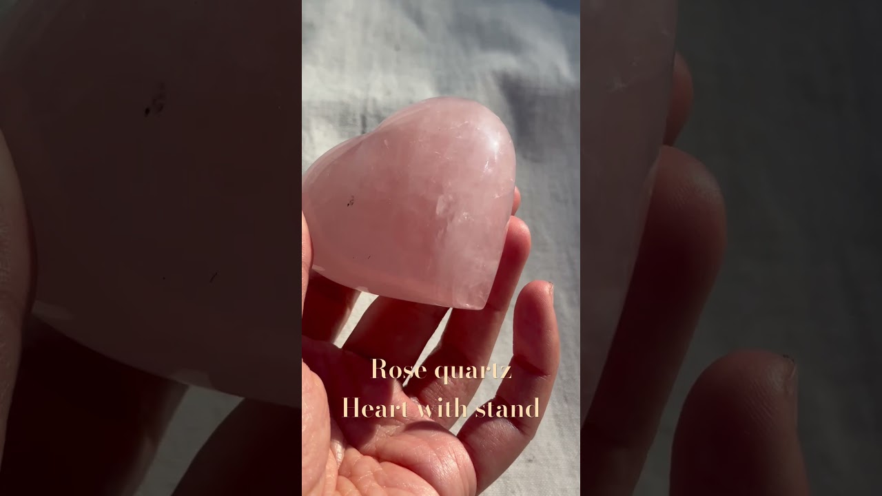 ローズ クォーツ】ハート シェイプ スタンド付 ブラジル産 ROSE QUARTZ