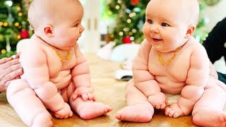 Chubby Baby Twins Playing Together - Cutest Chubby Twins Video