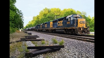50+MPH Notch 8 CSX Local L355 - Tank Cars - GP40-2 #6970, Road Slug #2370 & GP38-3 #2047  Unionville