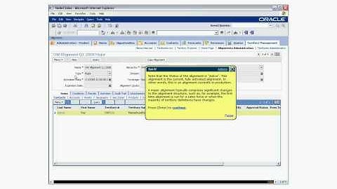 Siebel Territory Management - Major Alignments