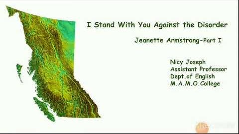 I Stand with you Against the Disorder by Jeanette Armstrong