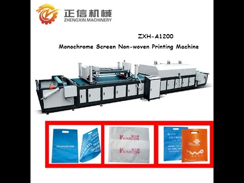 Non woven screen printing machine running in our Indonesia Customer