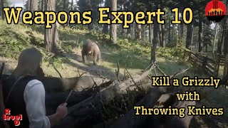 Achieving Weapons Expert 10: Kill a grizzly bear using only throwing knives #RDR2 #Story