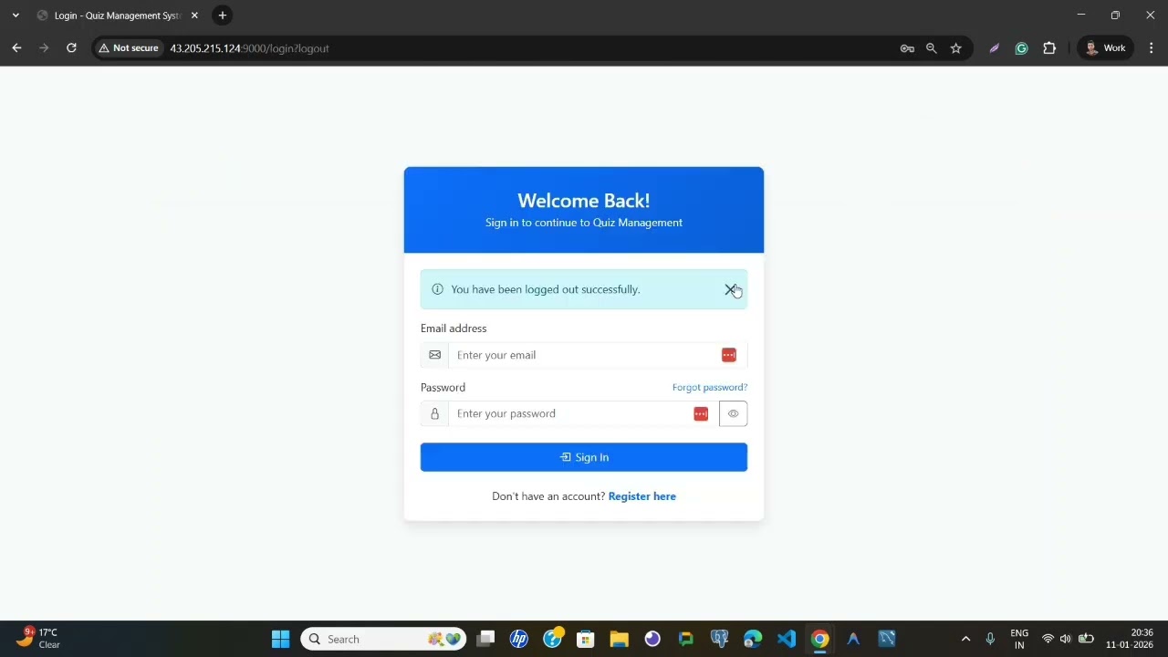 Quiz Management Application