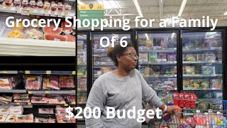 Grocery shop with me/$200 budget/Grocery Haul for family of 6/Walmart + Publix + Sam's Club.