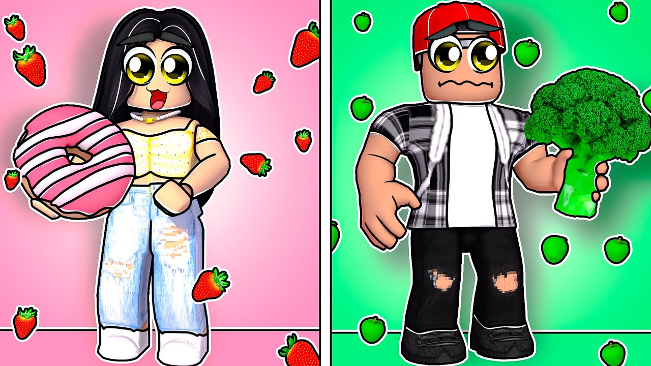 ROBLOX EAT THE SAME COLOR FOOD CHALLENGE