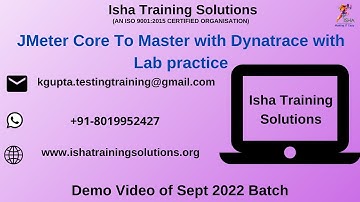 JMeter Core to Master with Dynatrace Demo. Pls contact/whatsapp us on +91-8019952427 to enroll