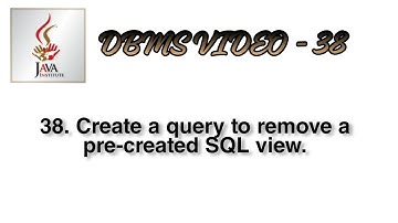DBMS-38 Create a query to remove a pre-created SQL View.