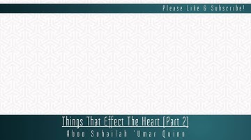 Things That Effect The Heart [Part 2] | Abū Suhailah ‘Umar Quinn