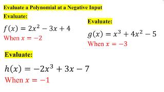 Evaluate a Polynomial at a Negative Input
