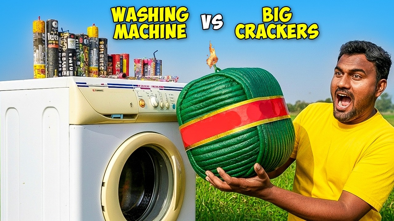 Will Washing Machine Survive? Big Crackers Vs Washing Machine | Mad Brothers