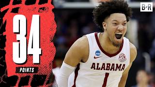 Mark Sears Goes Off for 10 Threes & 34 PTS in Alabama Sweet 16 Win vs. BYU | 2025 March Madness
