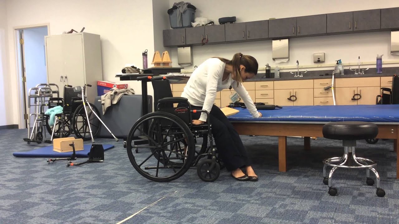 Wheelchair to mat transfer demo YouTube