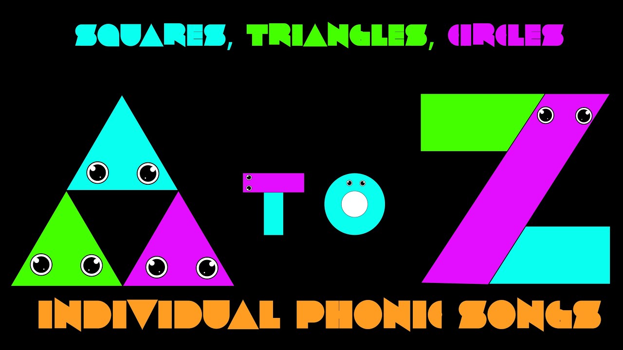 Alphabet Letter A to Z Phonic Songs Squares, Triangles, Circles Individual Phonic Songs