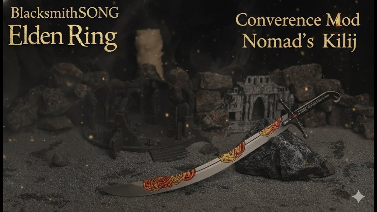 Nomad's Kilij Replica | Elden Ring Convergence Mod Weapon | 26cm Model — video still from the handmade miniature scene