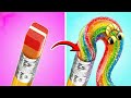 😮🍭📎 Edible Stationery Hacks ✨ Creative DIY Crafts and gadgets