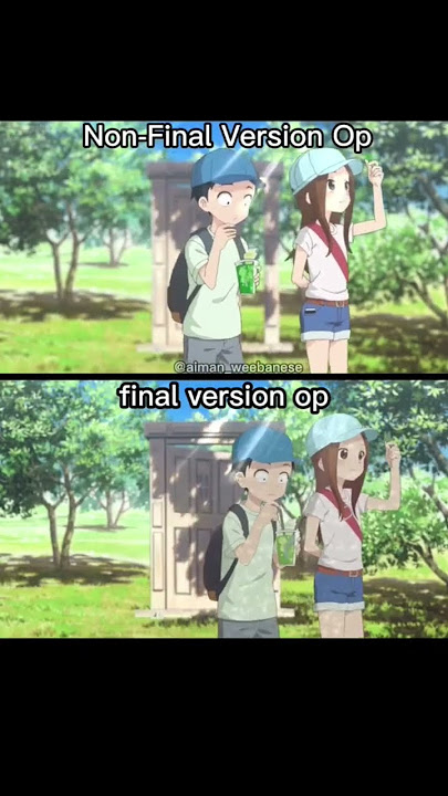 Takagi-san Season 3 opening final and non final comparison