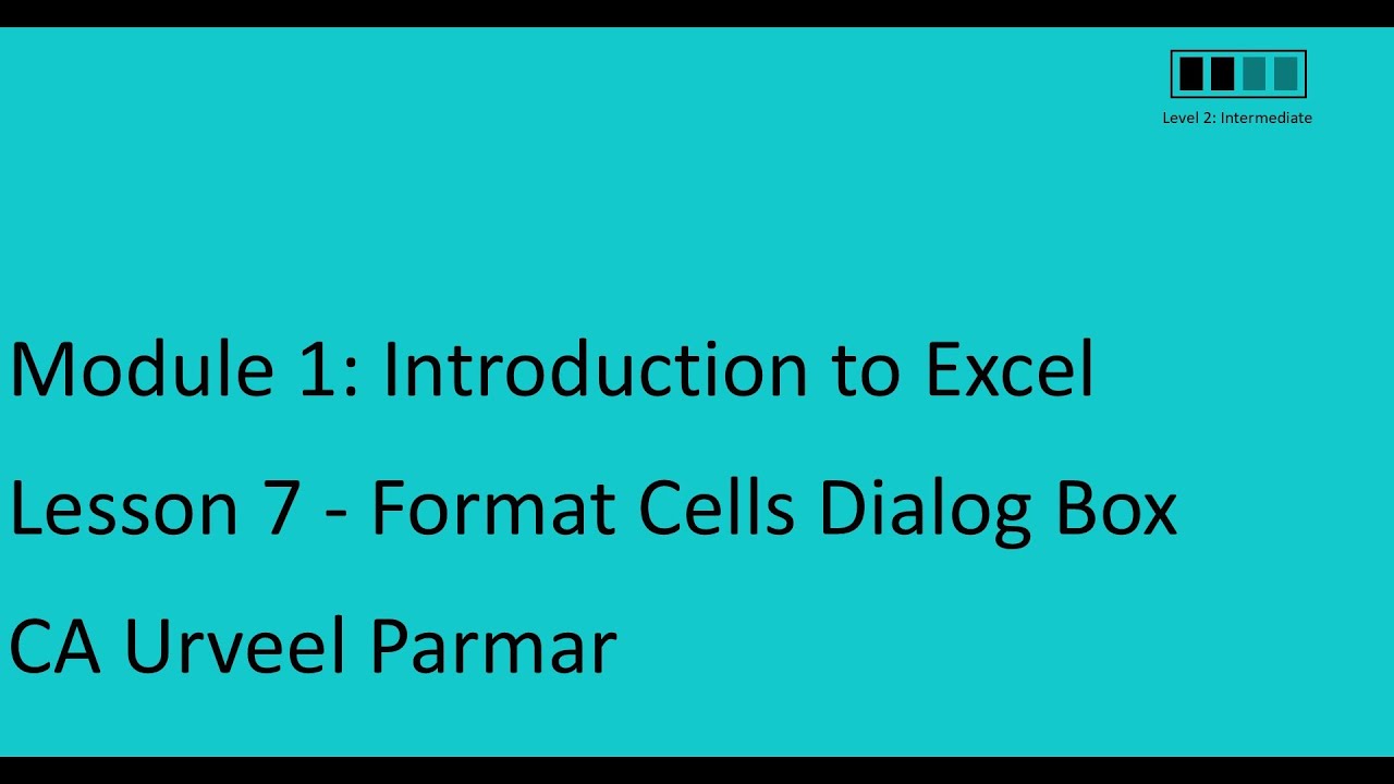 Excel Beginners Tutorial | Format Cells Dialog Box | Module 1 Lesson ...