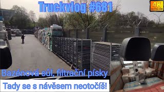 #681, bazénová sůl a filtrační písky do Hobby marketů! Dvorek kde se s návěsem neotočíš!