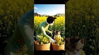 Mama Cat Trims Fur on the Farm and Makes Tiger Hat For Kittens At Home🐾🎩🐯