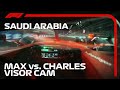 VISOR CAM: Max Verstappen vs. Charles Leclerc | 2022 Saudi Arabian Grand Prix