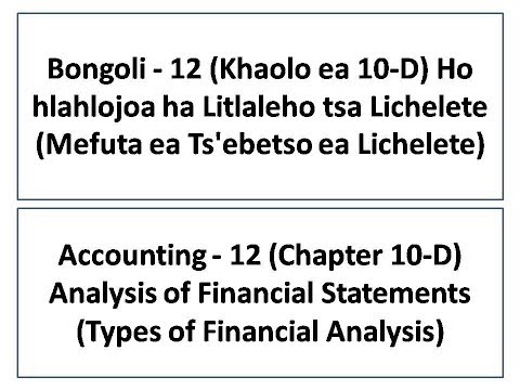 Accounting 12 (Chitsauko 10D) Kuongororwa kwemari yemari  (shona)