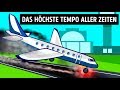 Ein Flugzeug landet mit so hoher Geschwindigkeit wie noch nie zuvor