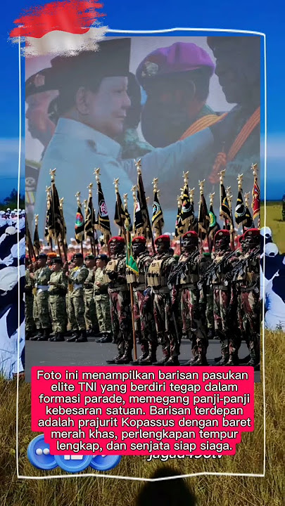 Ketika panji panji satuan mengiringi pemberian penghargaan oleh presiden prabowo #viral #trending