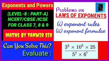 Laws Of Exponents Class 8 | Exponent Rules | Part-A: Q.No.1| #lawsofexponents