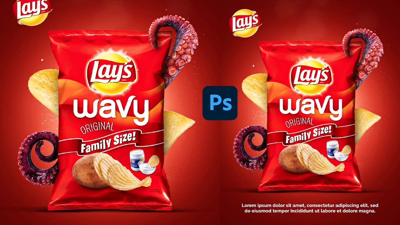 Lays Poster Design | تصميم بوستر شيبس - YouTube