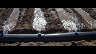 Surface irrigation (14/17) | Plastic sleeves #Agriculture #Furrow irrigation #e-learning #Organic