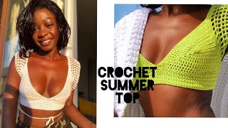SIMPLE CROCHET SUMMER TOP. Pattern tutorial/ DIY #crochet #crochettop #crochetpattern