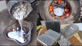 Melting aluminum by coal simple صهر الالومنيوم بالفحم