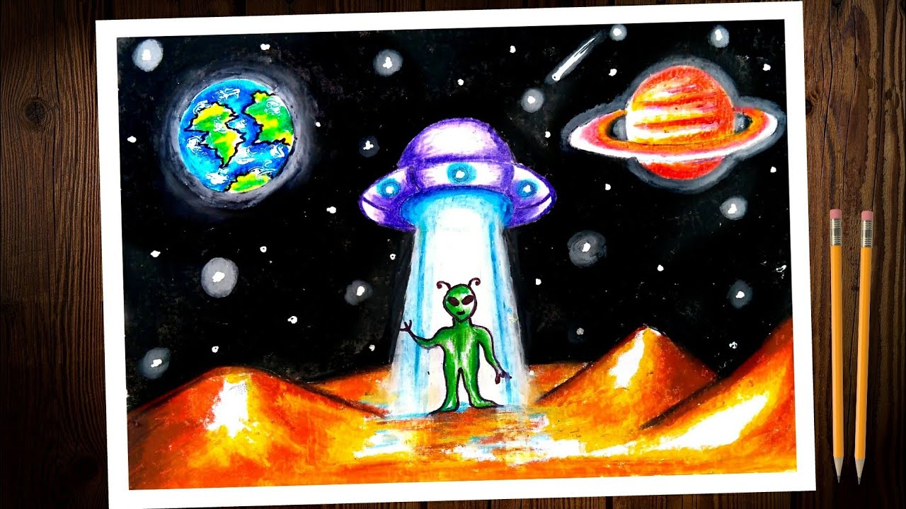 Alien 👽  Alien drawings, Space drawings, Alien art