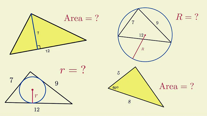 Finding area, inradius, and circumradius of a triangle