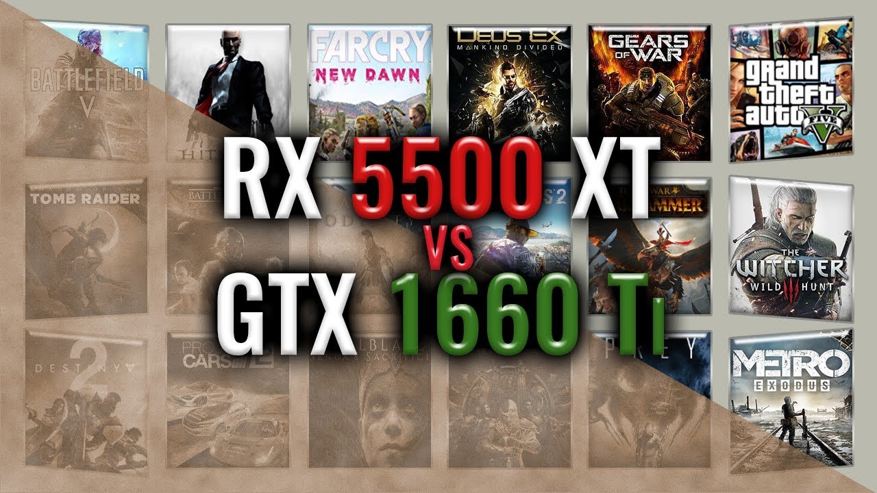 RX 5500 XT vs GTX 1660 Ti Benchmarks | 59 tests - YouTube
