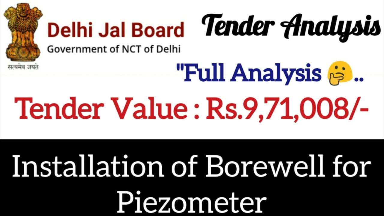 Delhi Jal Board Tender for Constraction of Borewell for installation of