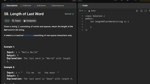 LeetCode Problem 58: Length of Last Word - Explained and Solved ll C++