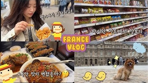 프랑스 Vlog 파리 곳곳 구경하며 3만보 걷기, 좋아하던 중국 식당, 아시안 마트에서 한국 식품 사기,친구 만나기,중국식 크레페, 어떤 날씨든 분위기 있는 파리